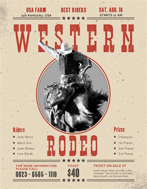 Western flyer - These Western Flyers Psd Templates Bundle was designed for a Farwest American party on a coyote bar, Cowboy cowgirl event or rodeo bike evening